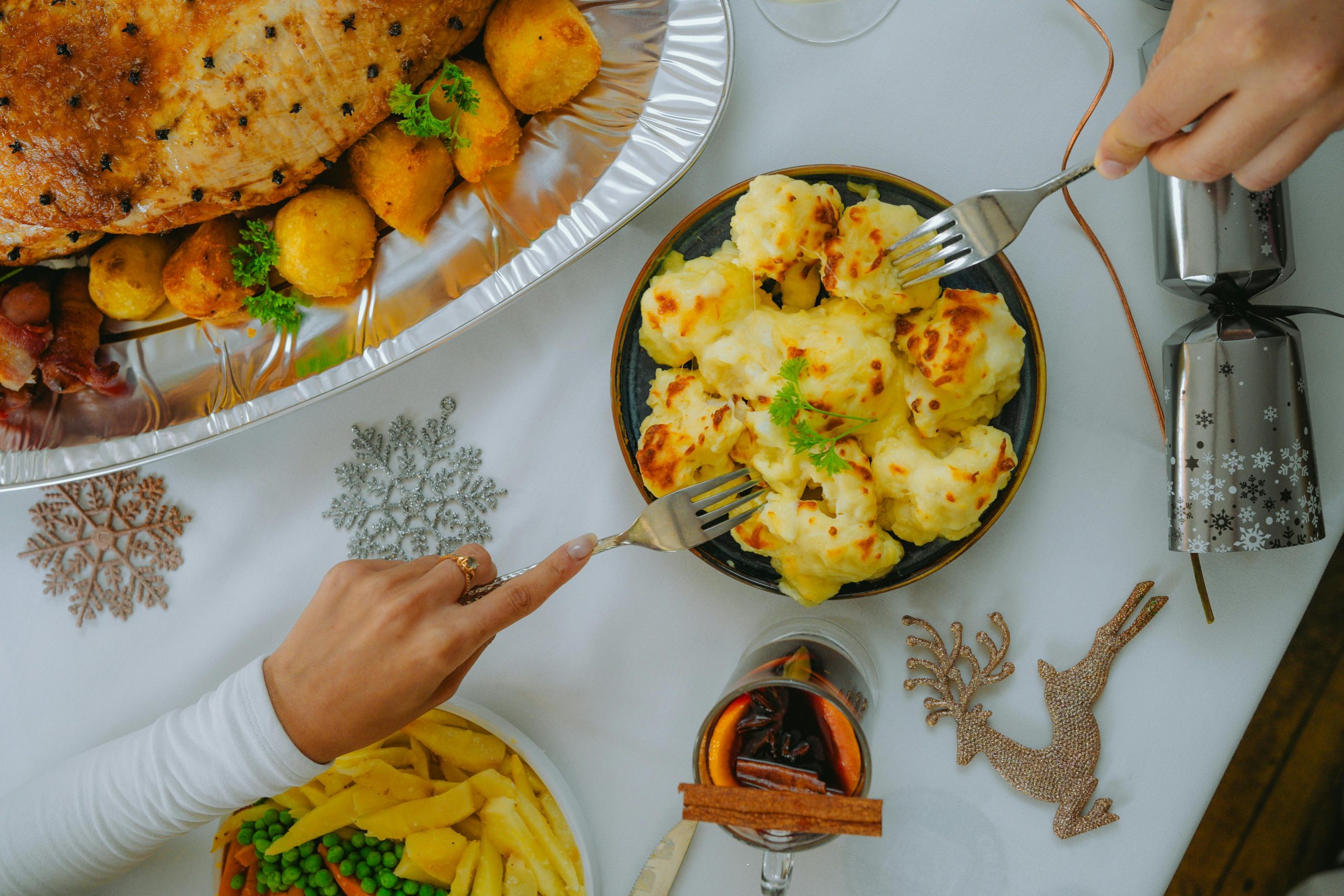 cauliflower cheese and roast potatoes for Christmas dinner